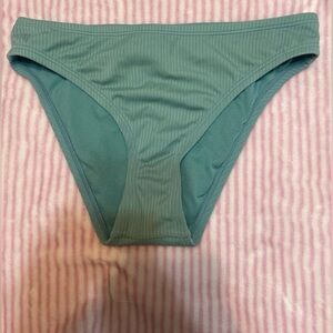 Shade & Shore Ribbed Bikini Bottom in Sage Green